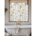 thumbnail image 7 of Tier Curtains 45 Inches Long, Yellow Daisy Floral Window Treatment Curtain Drapes, Spring Rustic Botanical Flowers Window Half Privacy Curtains for Bedroom Bathroom, 42"x45", 2 Panels, 7 of 7