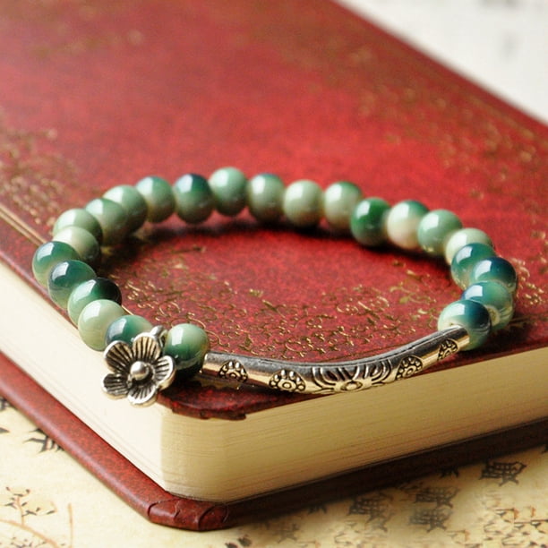 Pulseras para mujer, regalos para mujer, pulsera de cuentas multicolor con costuras de metal.