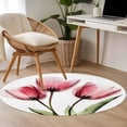 thumbnail image 4 of Pink Tulip Round Rugs for Living Room 4ft X-ray Image Flower Abstract Transparent Floral Non Slip Circle Rug Washable Low-Profile Indoor Carpet for Bedroom, Dining Room, Bathroom, 4 of 9
