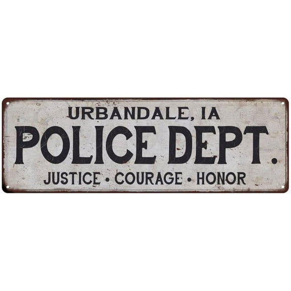 URBANDALE, IA POLICE DEPT. Home Decor Metal Sign Gift 6x18 206180012846