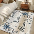 thumbnail image 4 of Area Rug for Living Room, Vintage Country Non-Slip Indoor Large Carpet for Bedroom/Dining Room, Blue Rustic Texas Star Vines Wooden Grain Washable Low-Profile Rectangle Floor Runner Rugs - 4 x 6 Ft, 4 of 8