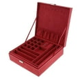 thumbnail image 2 of Vitrina organizadora de joyas de de 2 capas de lujo con bandeja de joyería con rojo Zulema Caja de joyería, 2 of 8