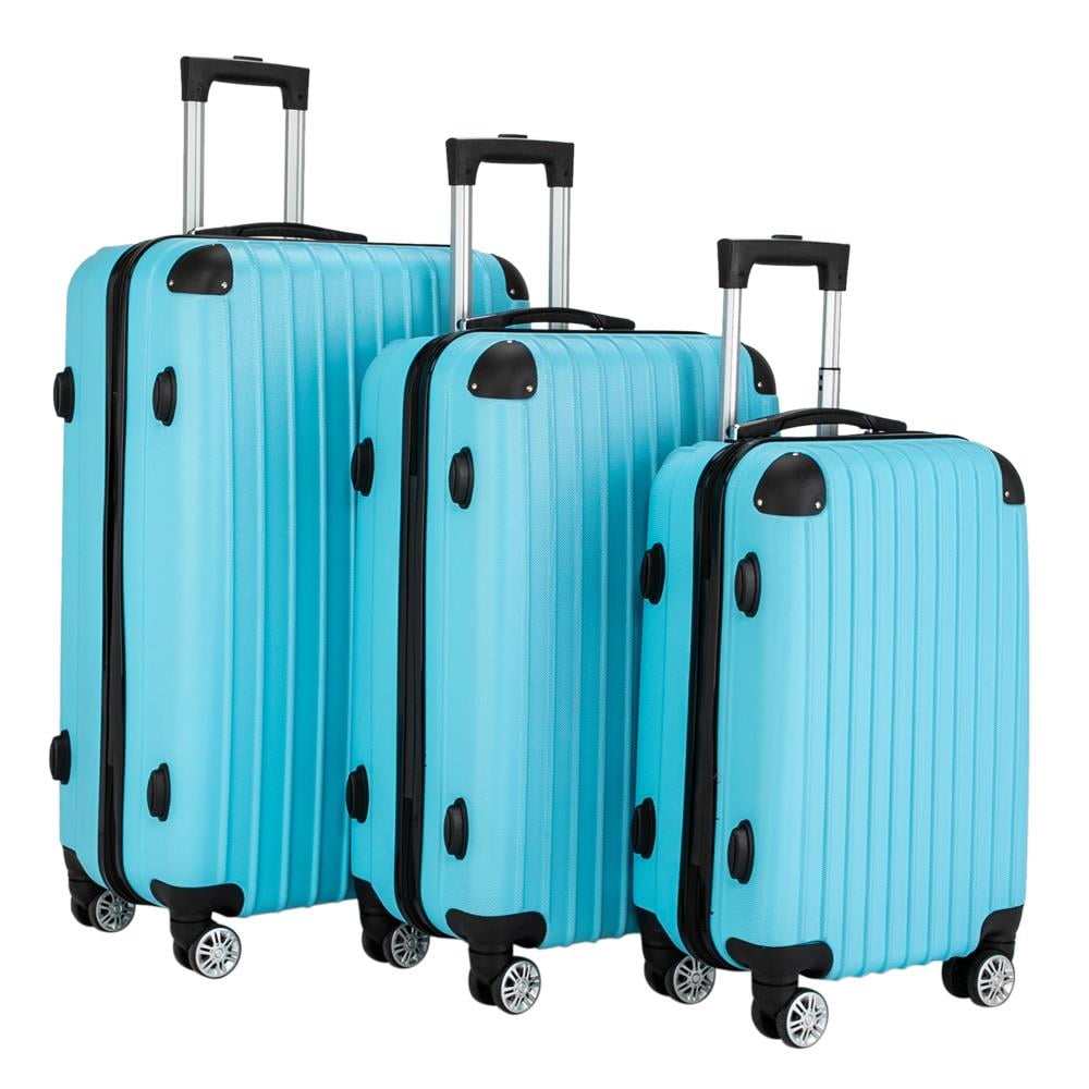 20in24in28in - Luggage Set 3 Piece Set Suitcase Lightweight Carry-On Luggage,100% ABS Material Hard Shells BLUE 