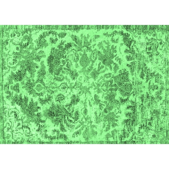 Ahgly Company Indoor Rectangle Persian Emerald Green Bohemian Area Rugs, 5' x 7'