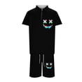 thumbnail image 4 of Short Sets for Men Short Sleeve Quarter Zip Polo Shirt and Shorts 2 Piece Matching Set Mens Summer Outfits, 4 of 4