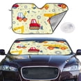 thumbnail image 3 of Lsque Heavy Equipment Car Windshield Sun Shade | Accordion Folding Style Auto Shade for Car Truck SUV Van | Blocks UV Rays Sun Visor Protector | Small, 3 of 7