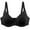 Black, variant on Timegard Wireless Bras for Women Plus Size Flower Lace Breathable Adjustable Strap Solid Color Thin Bras