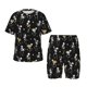thumbnail image 1 of Fotbe Playing Music Skeletons Pijama Estampada de 2 Piezas para Niños – Ropa de Dormir de Manga Corta Cómoda para Niños y Niñas, Camiseta y Shorts de Algodón-XX-Large, 1 of 6