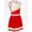 Red-C, variant on iEFiEL Kids Girls Patchwork Style Cheer Leading Dance Costume Uniform V Neck Crop Top with Pleated Skirt Outfit