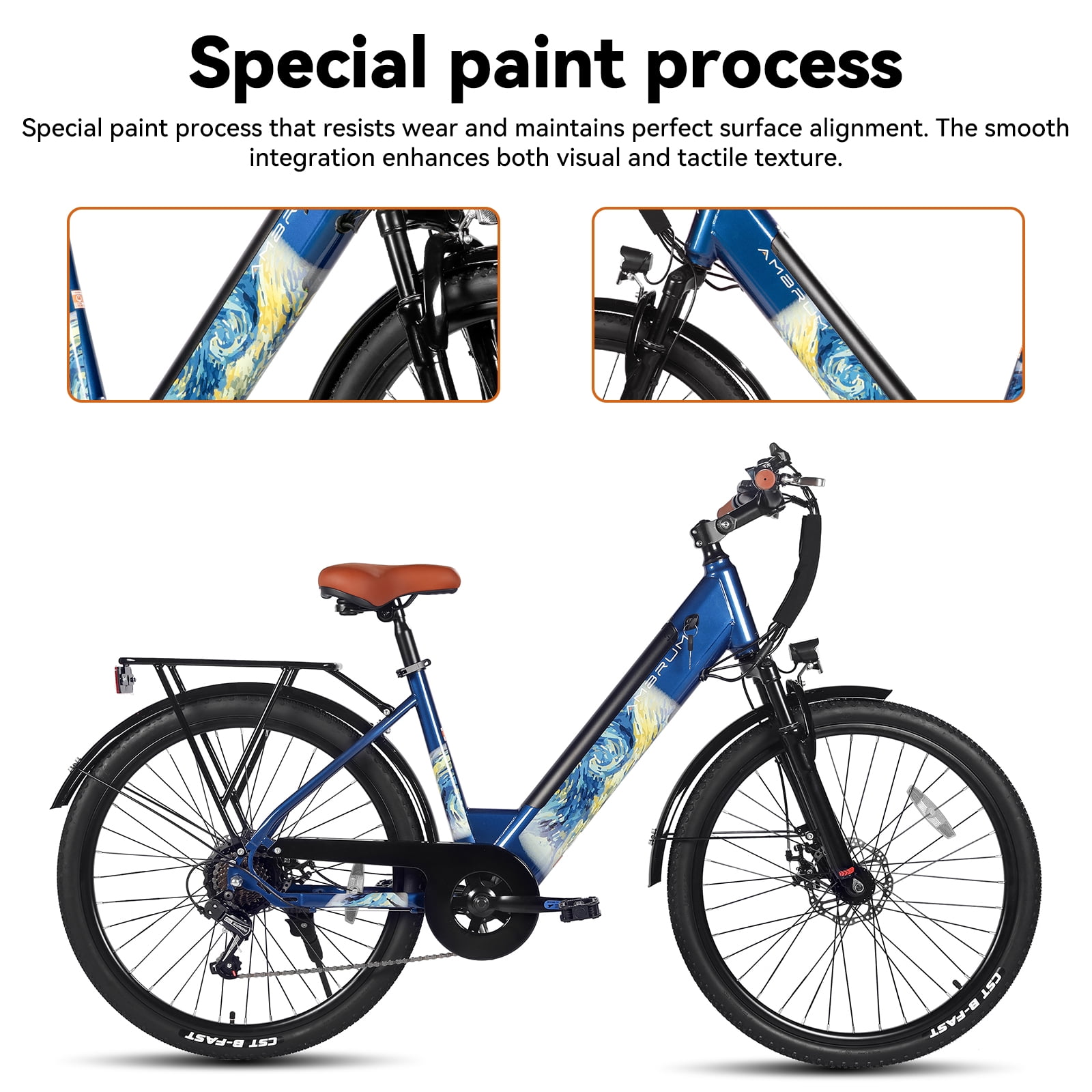 HILAND 26" Electric Bike for Adults with 500W Brushless Motor, 40Miles 20MPH Electric Mountain Bike with 36V 7.8AH Removable Battery UL2849,Blue