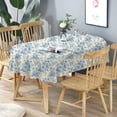 thumbnail image 5 of Oval Tablecloth Blue Floral Tablecloth, Modern Floral Oval Tablecloth, Blue Floral Tablecloth, Indoor/Outdoor Waterproof Wrinkle Free Durable Blue Tablecloth for Oval Tables 60 X 84 in, 5 of 5