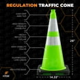 thumbnail image 3 of 18” Lime Green Traffic Cone - 12 Pack - Premium PVC Safety Cone for Parking, Caution, Construction, Road Crews, Emergency Vehicle - Xpose Safety, 3 of 7