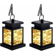 [2 Pieces] EpicGadget Solar Lights Outdoor Hanging Solar Lantern, Solar Powered Warm White LED Garden Decorative Lights for Table Patio Landscape Yard Decorations, Dusk to Dawn Auto Sensor On Off
