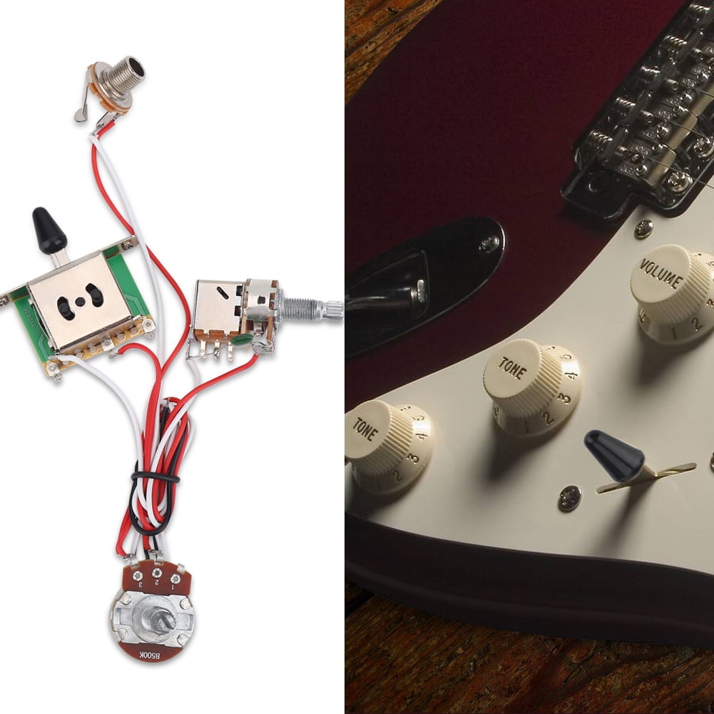Yosoo Electric Guitar Metallic Wiring Harness Prewired Kit 3 Way Switch