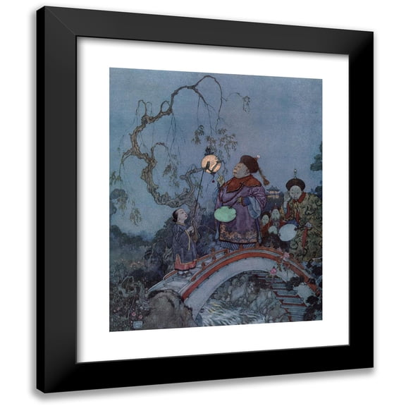 Edmund Dulac 12x14 Black Modern Framed Museum Art Print Titled - The Nightingale Pl 2 (1911)