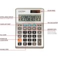 thumbnail image 3 of 12-digit business calculator - catiga cd-2738-12t - dual-power - tax calculator (silver), 3 of 5