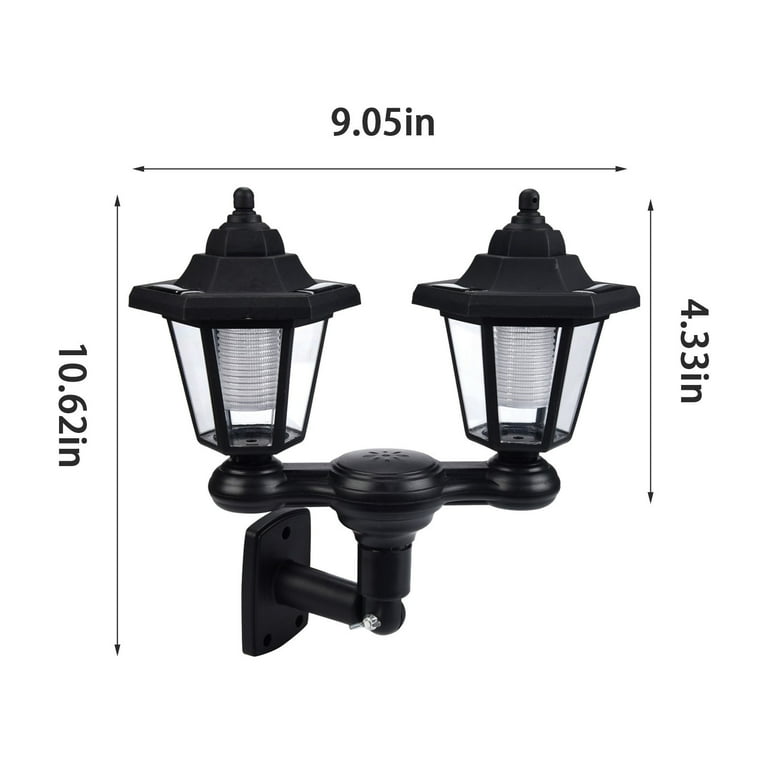 Dual Head Black Outdoor LED Solar Post Lamp Dual Head Black Outdoor LED Solar Post Lamp