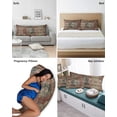 thumbnail image 6 of Boho Vintage Pillow Covers Standard Size 2 Pack, Retro Flowers Modern Geometric Abstract Art Soft Bed Throw Pillowcases Breathable Cooling Long Lumbar Body Pillow Sham Cover for Bed Sofa 20''x26'', 6 of 7