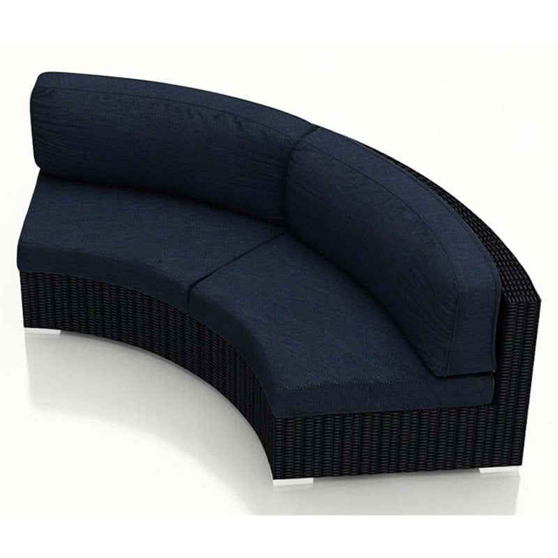 Harmonia Living Urbana Eclipse Curved Patio Loveseat in Indigo