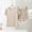 Beige, variant on Womens Comfy Pajamas Sets Lace Short Set V Neck Short Sleeve Tops and Comfy Wide Leg Shorts Trendy 2 Piece Sleepwear