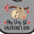 thumbnail image 4 of Inktastic My First Valentines Day Baby Sloth Boys or Girls Baby Bib, 4 of 4