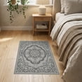 thumbnail image 3 of ODIKA Vintage Grey Distressed Scroll Frame Scrollwork Border Large Flowing Dynamic for Hallway, Study Room, Playroom, Non-Slip Low Profile, 3 of 7