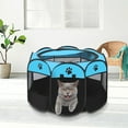 thumbnail image 4 of HHBEAUTY Portable Pet Cat Playpen for Indoor Cats Enclosed, Foldable Small Dog Puppy Playpen Crate Kennel Cage Outdoor with Top Roof, Pop Up Collapsible Kitten Play Pen Tent for Camping RV, 4 of 9