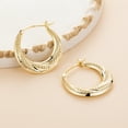 thumbnail image 5 of Elegant 14K Gold Hoop Earrings for Women Lightweight Small Gold Hoops with Textured Bead Detail, Hypoallergenic 22mm Huggie Style Gold  Plated Earrings, Everyday Jewelry Gift for Her, 5 of 7