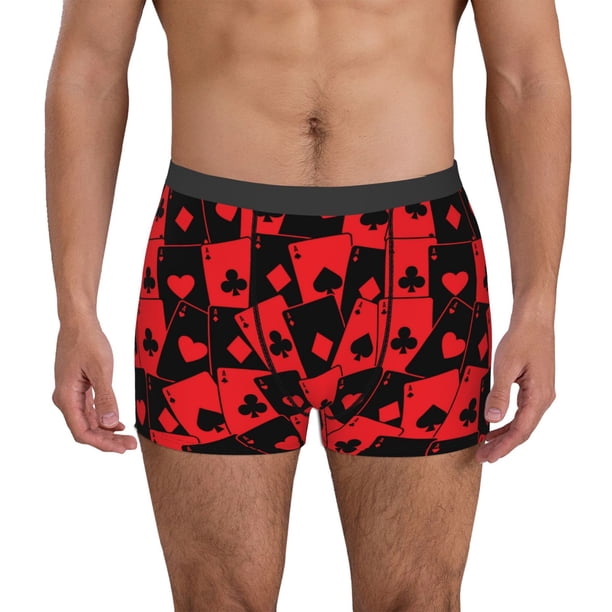 Balery Playing Cards Calzoncillos bóxer para hombre, ropa interior de algodón suave y transpirable con cinturilla de nailon-Medium