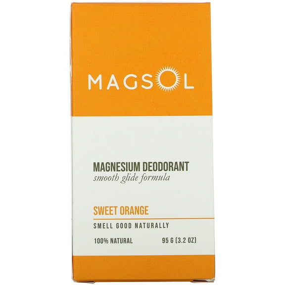Magsol Magnesium Deodorant, Sweet Orange, 3.2 oz (95 g)