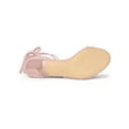 thumbnail image 5 of BLISSFUL STEP Women's Shoes Faux Suede Lace Up Open Toe Kitten Heel Cushioned Footbed Sandals  Light Pink 8.5, 5 of 7