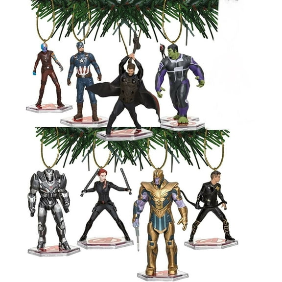 Marvel Studios Avengers Ornament Set of 8 PVC Figure Figurine 4” Holiday Charms