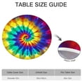 thumbnail image 6 of Colorful Rainbow Tie Dye Spiral Pattern Round Fitted Tablecloth with Elastic Edge,Dining Table Cover Waterproof,Outdoor Round Tablecloth for Camping,Dining,Indoor and Outdoor, 6 of 7