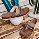 thumbnail image 4 of Women Thongs Flip Flops Casual Orthopedic Sandals Canvas Upper PU Lining, 4 of 5