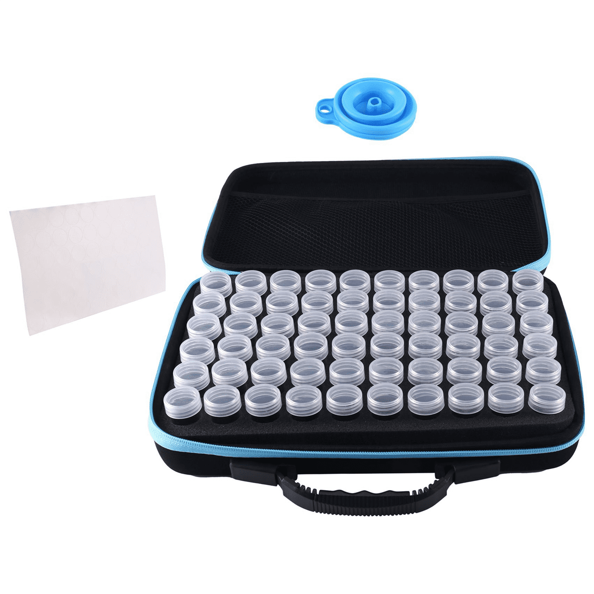 2set 60 Slots Seed Storage Organizer,Sturdy Seed Box with Zipper Bag and Label Stickers(Seeds Not Included)
