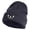 Navy, variant on Death's Head Hawkmoth Embroidered Eco Cotton Ribbed XL Cuff Beanie - Brown XL