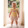 thumbnail image 5 of BemeyourBBs Toddler Baby Girls Summer Clothes Infant Baby Girl 2 Piece Outfits Adorable Donut Embroidery Flying Sleeve T Shirt Tops and Striped Ruffled Shorts Set, 5 of 9