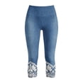 thumbnail image 2 of TaTaai Womens Printed Slim Fit Capri Leggings Yoga Pants with Pockets High Waist Stretchy Trousers for Daily Gym, 2 of 8