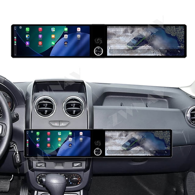 ZWNAV Dual 12.3 inch Screen Car Radio For Renault Duster 2015-2020 Android GPS Navigation Multimedia Video Player Stereo Receiver Head Unit