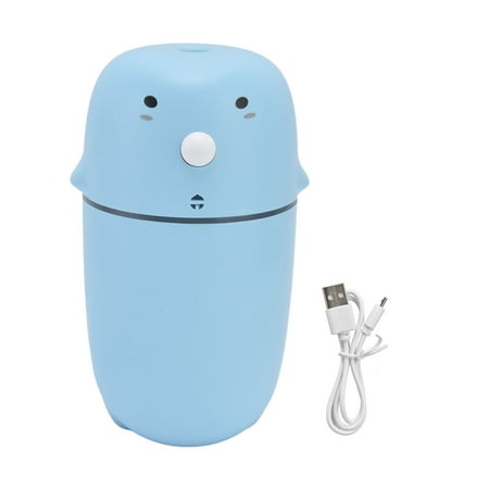 

2024 Air Humidifier Mini Cute 300ml 2 Modes USB Rechargeable Electric Cool Mist Purifier with USB Cable for Car Home OfficeBlue