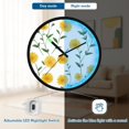 thumbnail image 5 of Indoor 12' Voice-Activated Luminous Decoration Wall Clock With LED Night Light Yellow Daisies Green Stems, 5 of 8