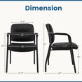 thumbnail image 2 of Costway Chaise de Salle d'Attente Sans Roues Ensemble de 2 avec Accoudoirs Intégrés pour Réception, 2 of 6