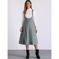 thumbnail image 4 of DARING DIVA Women's Cross Back A Line Elegant Overall Pinafore Dress XS Dark Grey, 4 of 6