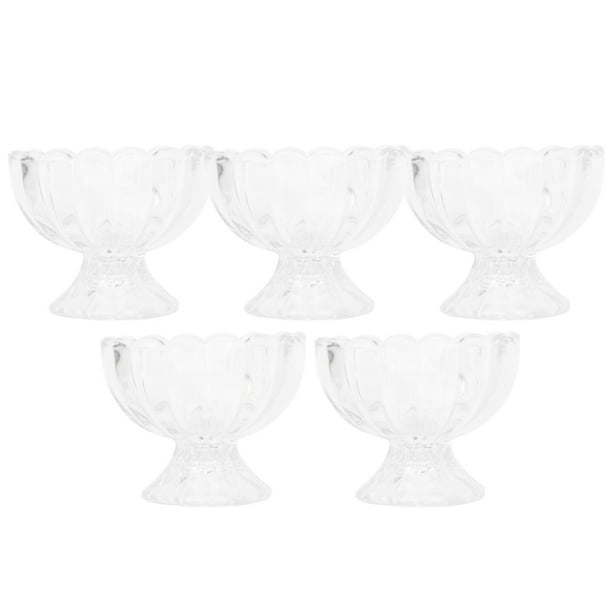 5pcs helado de loto budín copa de artesanía de vidrio para ensalada de frutas parfait