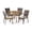Brown/Cream/Teak, variant on GDF Studio Courtland Outdoor Acacia Wood and Wicker 5 Piece Dining Set with Cushions, Brown, Teak, and Cream