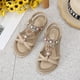 thumbnail image 4 of Zapatos Verano Sandalias Planas Cómodas Flores Diamantes Imitación Bohemias para Mujer, 4 of 9