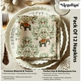 thumbnail image 4 of Vargottam Premium Cotton Muslin Napkins - Set of 12, 20-Inch White Animal Print, Soft and Absorbent Cloth Napkins for Dining, Decor, Weddings, and Special Occasions - Machine Washable, Table Linens, 4 of 7