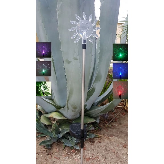 4 Pack Solar Powered Exciting Vibrant Sun Garden Yard Stake Pathway Lawn Light LED