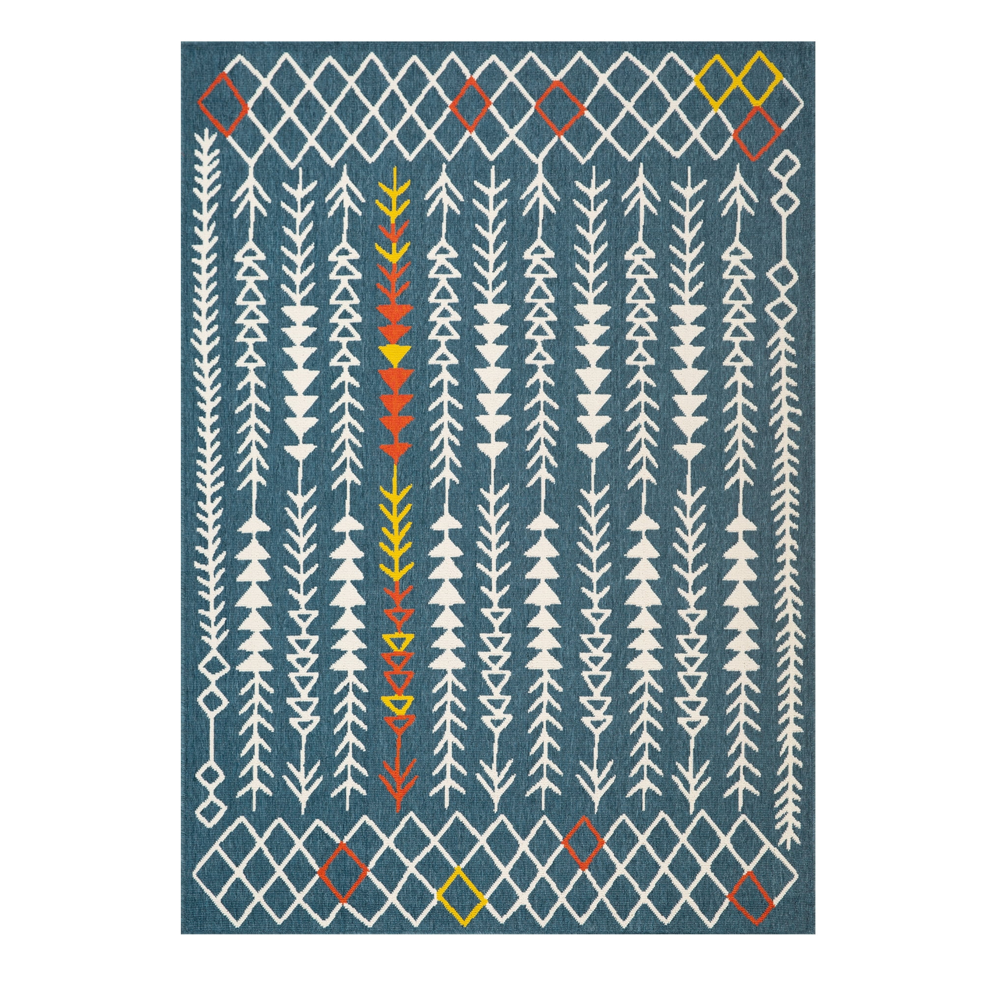 Ox Bay and Evette Rios Dora 8' x 9'9" Blue Arrows Indoor/Outdoor Area Rug