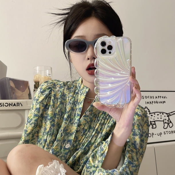 Con Correas De Teléfono Conch Laser Suave TPU Funda A Prueba De Golpes Para IPhone 11 12 13 Pro 14 Max Cubierta Trasera